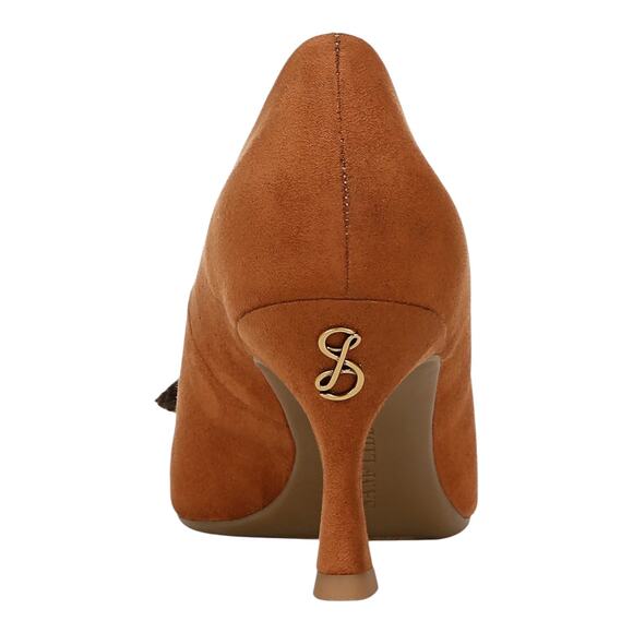 Sam & Libby Women's Maisie Flower Kitten Heel Pumps Brown Size 6 - Picture 3 of 5